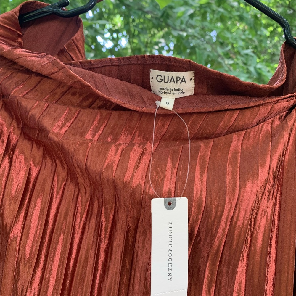 Guapa Elegant One-Shoulder Rust Dress - New with Tags - Picture 6 of 7
